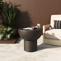 Table d'appoint moderne en béton noir Modrest Fate