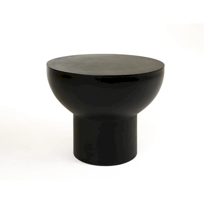 Table d'appoint moderne en béton noir Modrest Fate