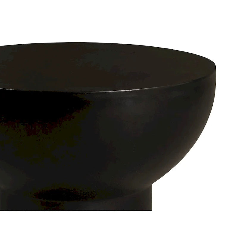 Table d'appoint moderne en béton noir Modrest Fate