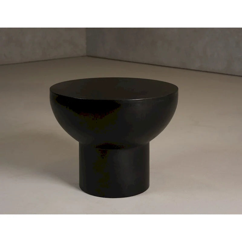 Table d'appoint moderne en béton noir Modrest Fate