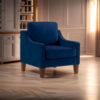 Fauteuil une place pour salon avec pieds en bois