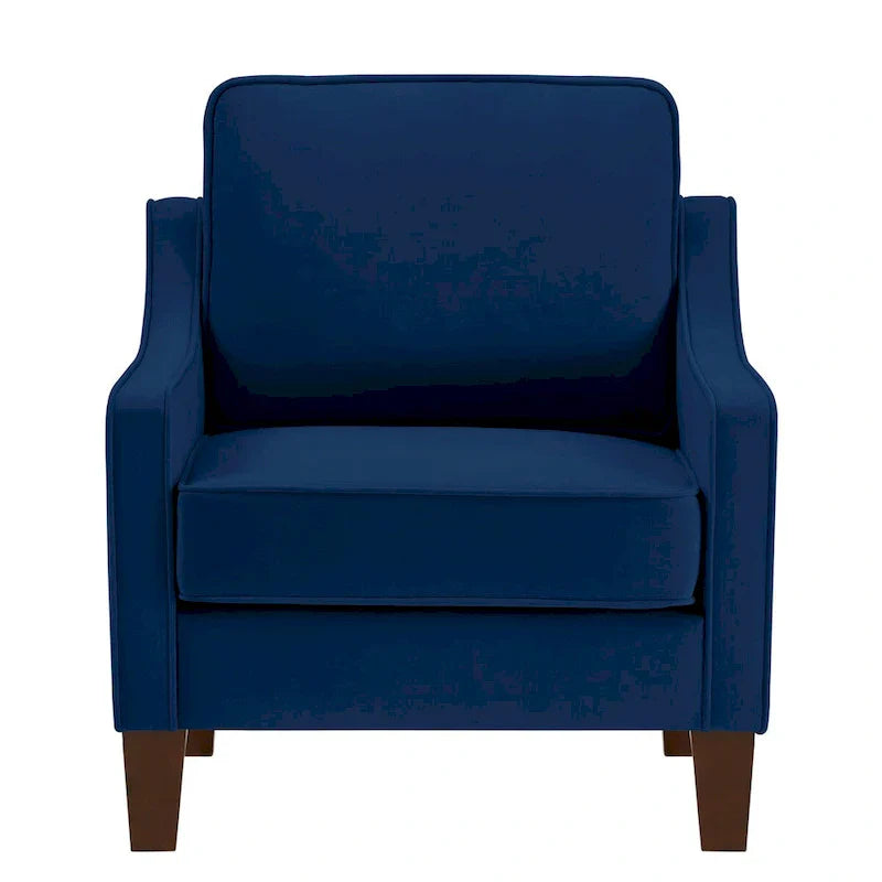 Fauteuil une place pour salon avec pieds en bois