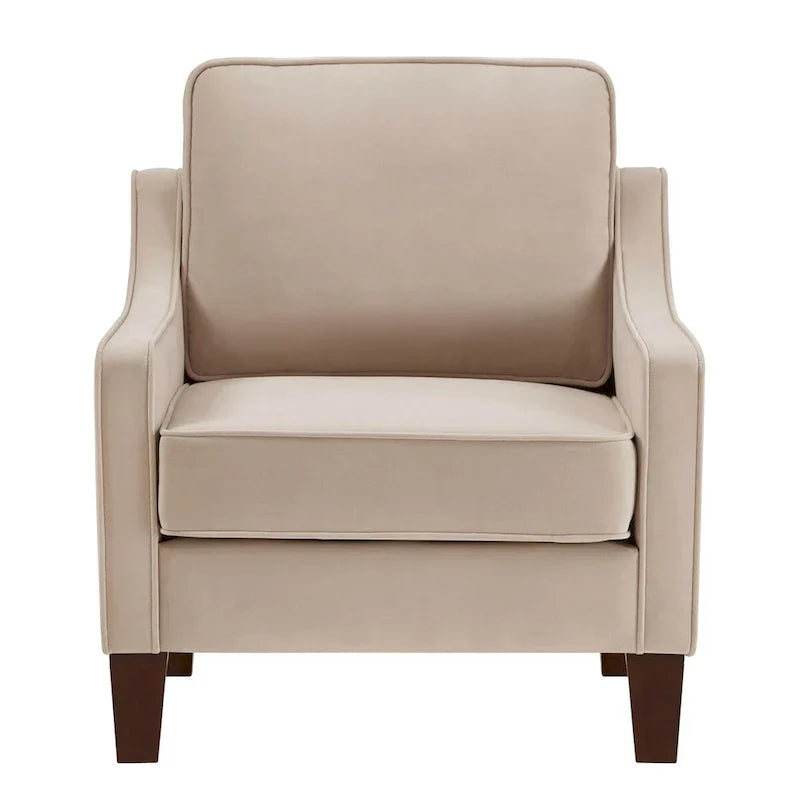 Fauteuil une place pour salon avec pieds en bois