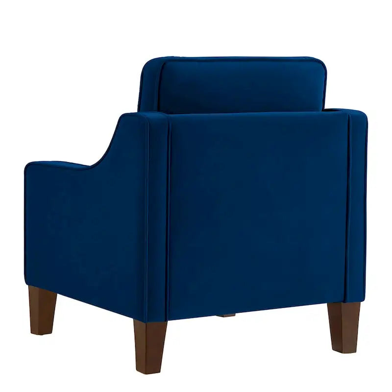 Fauteuil une place pour salon avec pieds en bois