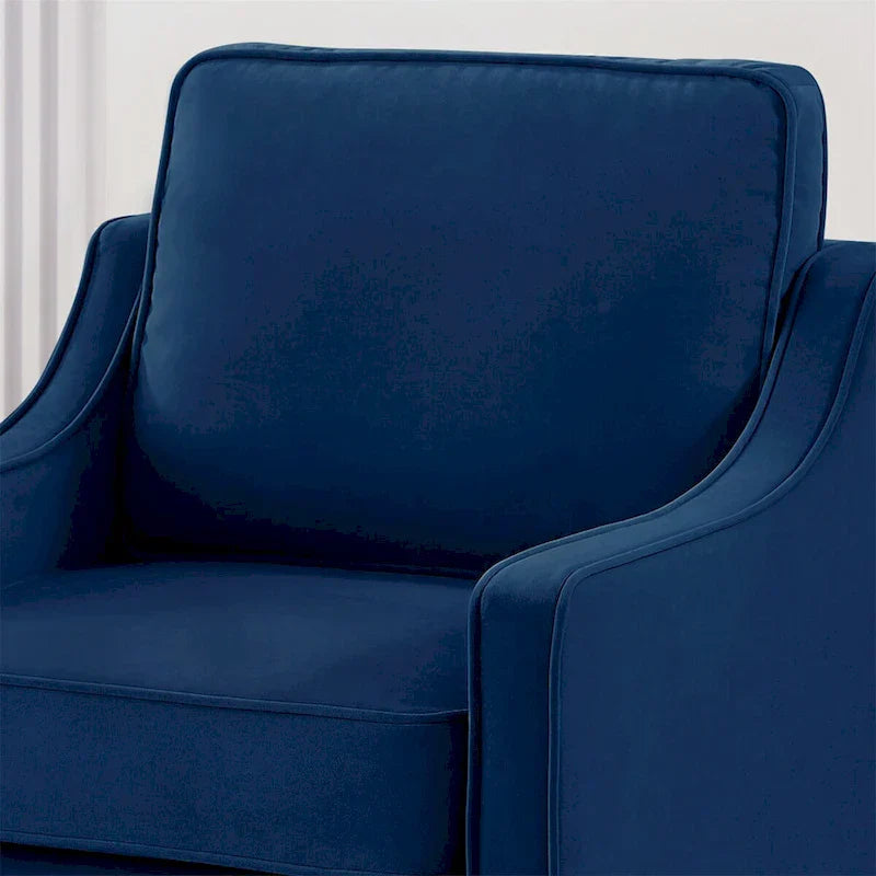 Fauteuil une place pour salon avec pieds en bois