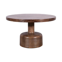 Table basse Rise 76 cm, plateau rond et pied central, bois marron naturel