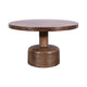 Table basse Rise 76 cm, plateau rond et pied central, bois marron naturel