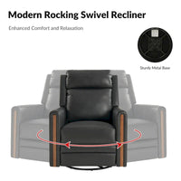 Lot de 2 Fauteuils Inclinables Pivotants à Bascule Électriques Modernes Jaime en Cuir Véritable avec Appui-Tête et Repose-Pieds Réglables par HULALA HOME