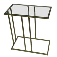 Table d'appoint Serena Carolina Living avec verre transparent – Doré antique