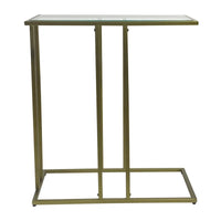 Table d'appoint Serena Carolina Living avec verre transparent – Doré antique