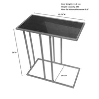 Table d'appoint Serena Carolina Living avec verre transparent – Doré antique