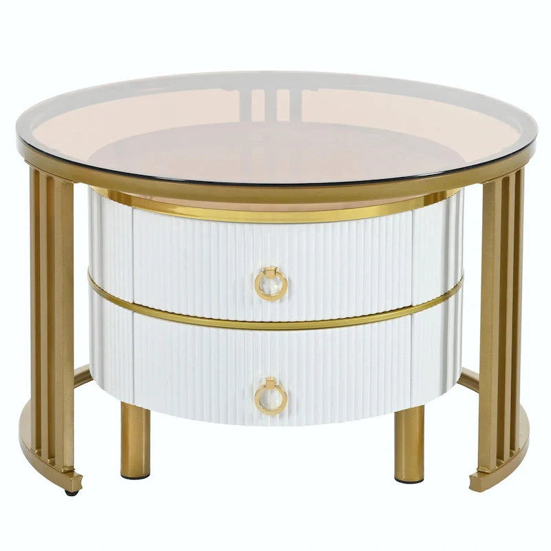 Ensemble de tables basses gigognes avec 2 tiroirs