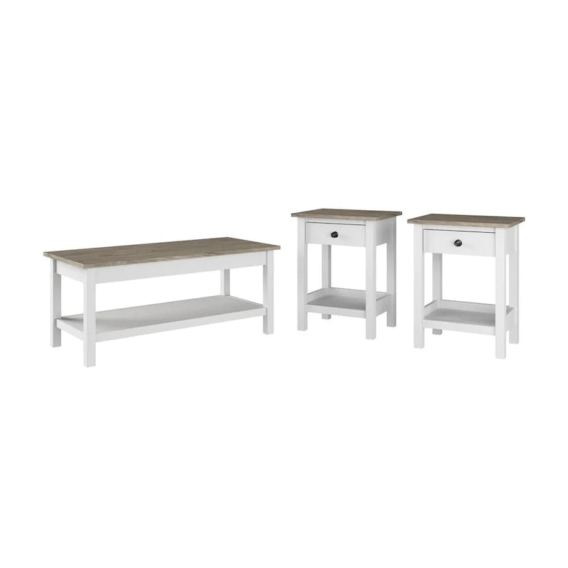 Table basse et tables d'appoint de la collection Mayfield Farmhouse de Bush Furniture
