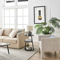 Table d'appoint Skylar à 3 niveaux avec plateau à rebord relevé et pieds asymétriques en métal de style moderne du milieu du siècle