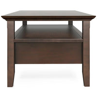 Wyndenhall Normandy Table Basse Transitionnelle Rectangulaire de 122 cm de Large en BOIS MASSIF avec Tiroir, Brunette Brown