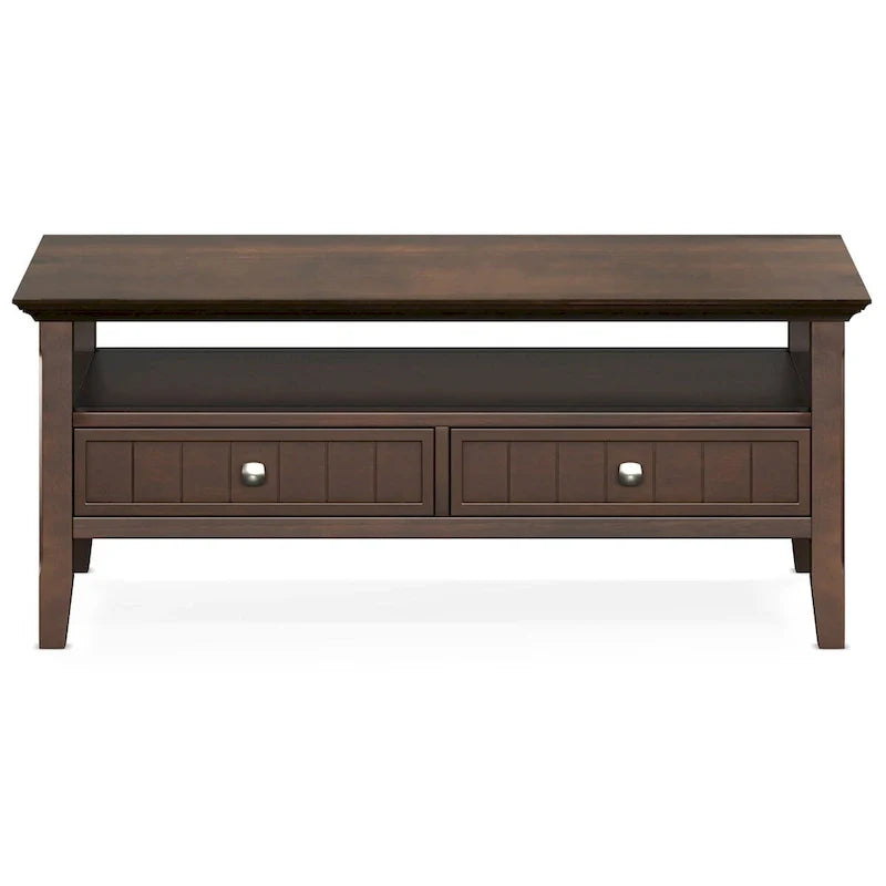 Wyndenhall Normandy Table Basse Transitionnelle Rectangulaire de 122 cm de Large en BOIS MASSIF avec Tiroir, Brunette Brown