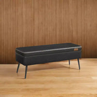 Banc coffre de rangement, Banc de lit ou d'entrée, Banc de rangement avec charnières de sécurité, Supporte 300 kg