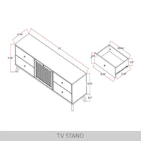 Meuble TV console moderne du milieu du siècle CraftPorch, noir