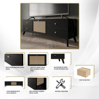 Meuble TV console moderne du milieu du siècle CraftPorch, noir