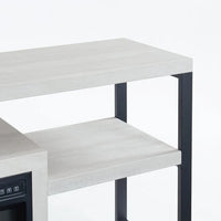 Meuble TV en bois classique, console multimédia pour TV jusqu'à 55 avec cheminée électrique