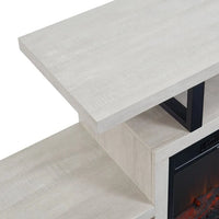 Meuble TV en bois classique, console multimédia pour TV jusqu'à 55 avec cheminée électrique
