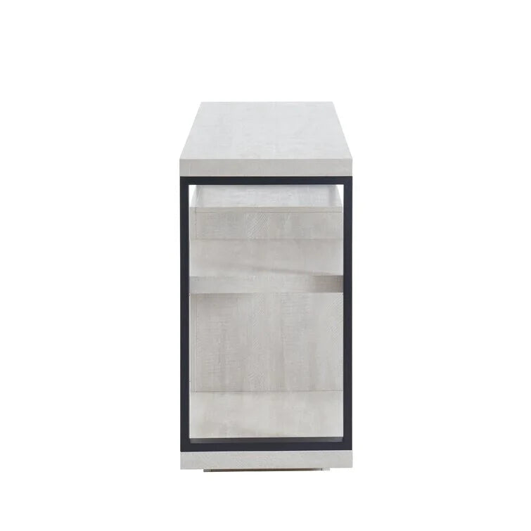Meuble TV en bois classique, console multimédia pour TV jusqu'à 55 avec cheminée électrique