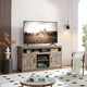 Meuble TV/Console multimédia de style campagnard avec porte de grange, pour téléviseurs jusqu'à 65 pouces, avec espaces de rangement ouverts et fermés