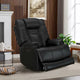 Fauteuil Inclinable Électrique Zéro Gravité en Cuir Pleine Fleur Noir avec Appui-Tête Réglable et Repose-Pieds Extensible