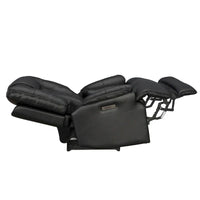 Fauteuil Inclinable Électrique Zéro Gravité en Cuir Pleine Fleur Noir avec Appui-Tête Réglable et Repose-Pieds Extensible