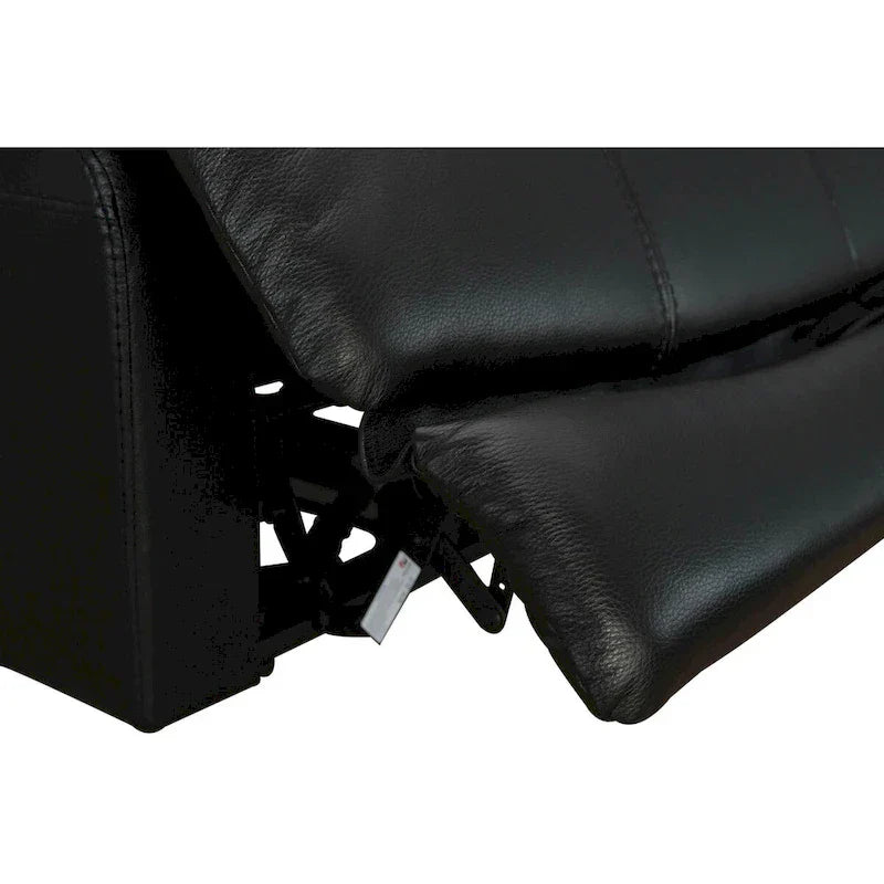 Fauteuil Inclinable Électrique Zéro Gravité en Cuir Pleine Fleur Noir avec Appui-Tête Réglable et Repose-Pieds Extensible