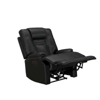 Fauteuil Inclinable Électrique Zéro Gravité en Cuir Pleine Fleur Noir avec Appui-Tête Réglable et Repose-Pieds Extensible