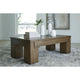 Table basse à plateau relevable Signature Design by Ashley Rosswain Brown - 54 larg. x 28 prof. x 18 haut.