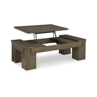 Table basse à plateau relevable Signature Design by Ashley Rosswain Brown - 54 larg. x 28 prof. x 18 haut.