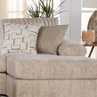 Roundhill Furniture Nason Canapé sectionnel à méridienne en velours côtelé à grosses côtes avec fauteuil et ottoman