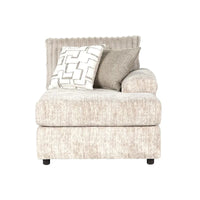 Roundhill Furniture Nason Canapé sectionnel à méridienne en velours côtelé à grosses côtes avec fauteuil et ottoman