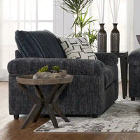 Roundhill Furniture Nason Canapé sectionnel à méridienne en velours côtelé à grosses côtes avec fauteuil et ottoman