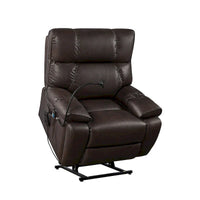 Fauteuil Inclinable avec Support Téléphone, Élévateur Électrique avec 2 Moteurs Massage et Chaleur pour Personnes Âgées, 2 Poches Latérales, Porte-Gobelets