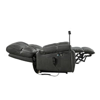 Fauteuil Inclinable avec Support Téléphone, Élévateur Électrique avec 2 Moteurs Massage et Chaleur pour Personnes Âgées, 2 Poches Latérales, Porte-Gobelets