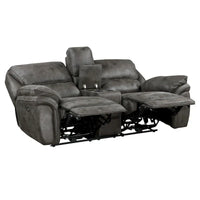Tony Causeuse inclinable double électrique 80 pouces, porte-gobelets console, USB, gris