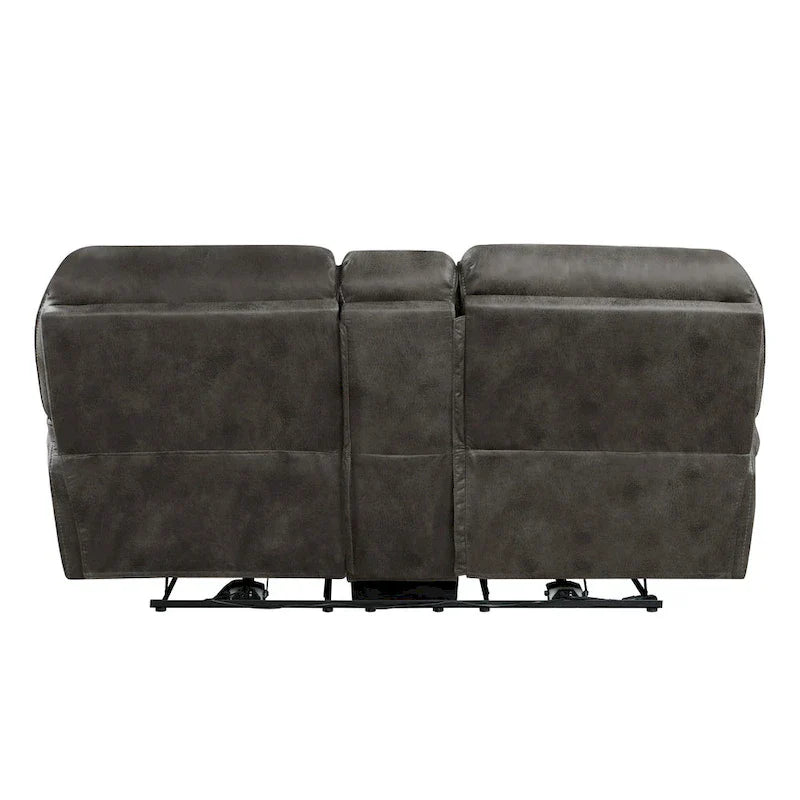 Tony Causeuse inclinable double électrique 80 pouces, porte-gobelets console, USB, gris