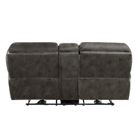 Tony Causeuse inclinable double électrique 80 pouces, porte-gobelets console, USB, gris