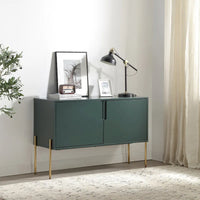 Console de buffet vert avec rangement, buffet pour salon et cuisine – 122,9 cm