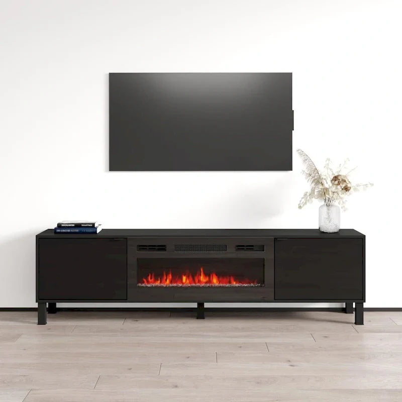 Meuble TV avec cheminée Rustico BL-01