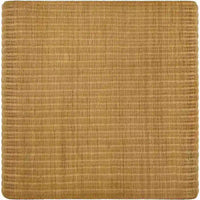 Table basse carrée en rotin de 36 pouces, bords en cascade, brun naturel texturé