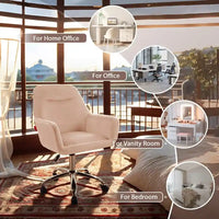 VANITII Fauteuil d'appoint Chaise de bureau pivotante avec roulettes Moderne Réglable en hauteur Rose/Gris/Blanc