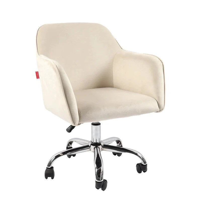 VANITII Fauteuil d'appoint Chaise de bureau pivotante avec roulettes Moderne Réglable en hauteur Rose/Gris/Blanc