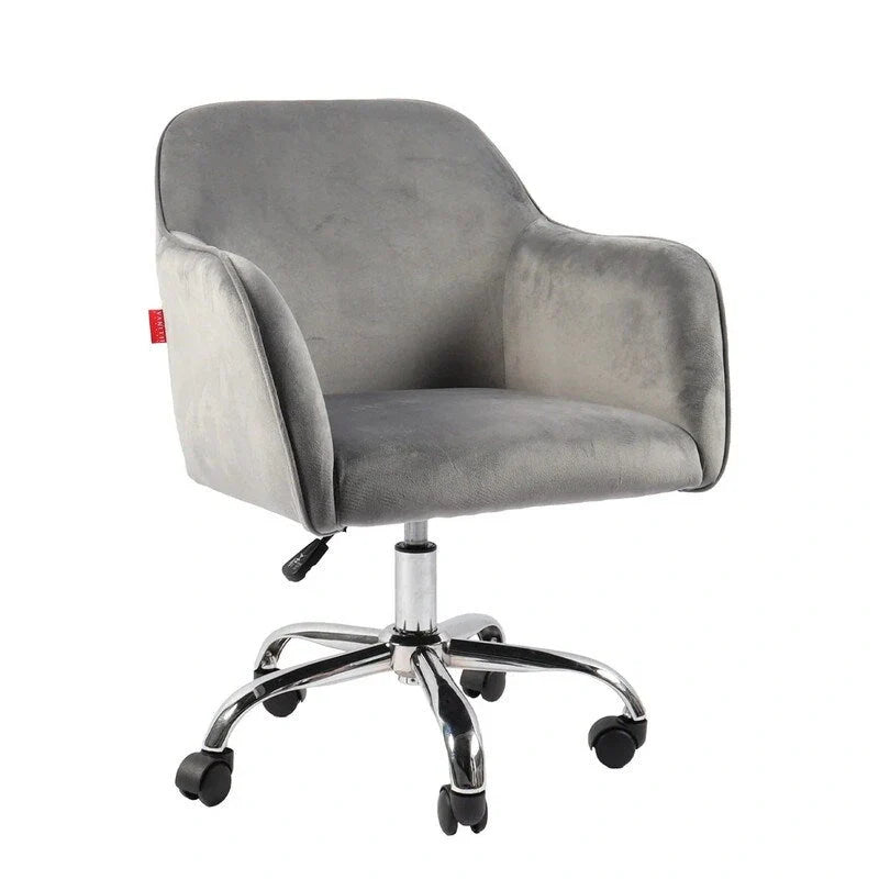 VANITII Fauteuil d'appoint Chaise de bureau pivotante avec roulettes Moderne Réglable en hauteur Rose/Gris/Blanc