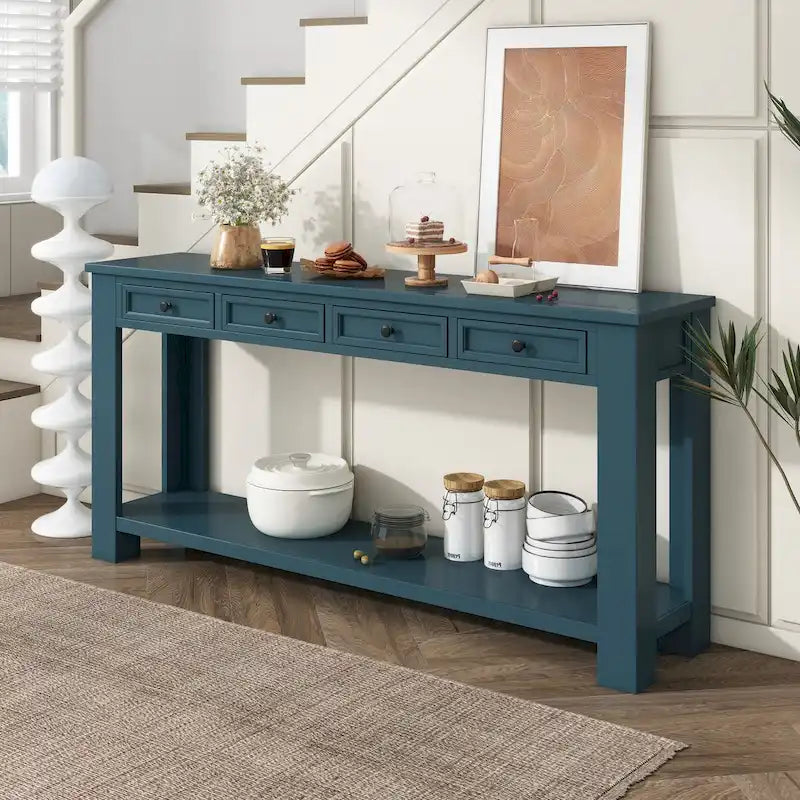 Console pour entrée, couloir, table de canapé avec tiroirs de rangement et étagère inférieure