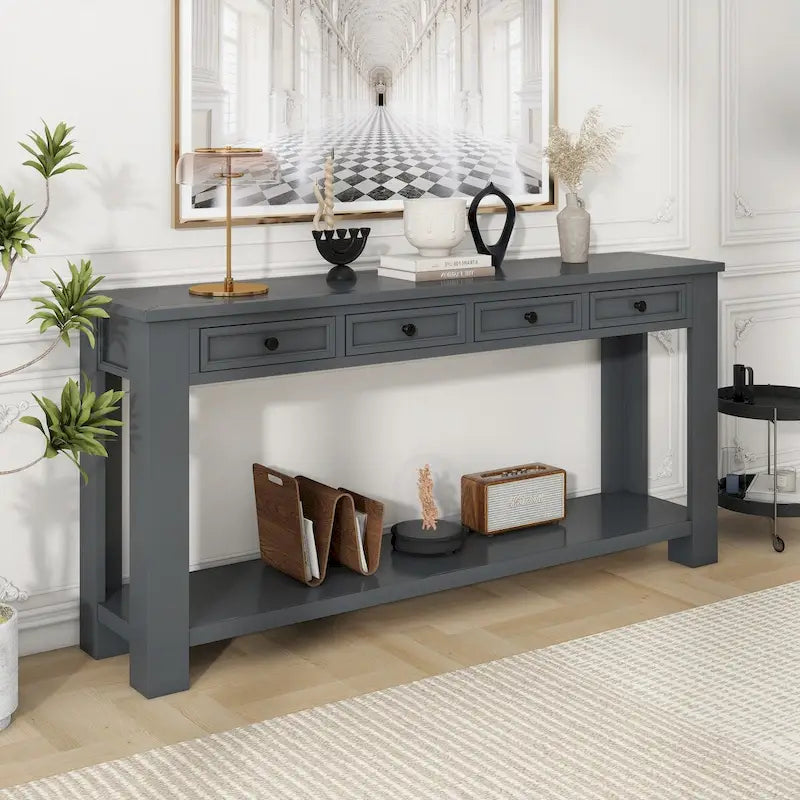 Console pour entrée, couloir, table de canapé avec tiroirs de rangement et étagère inférieure