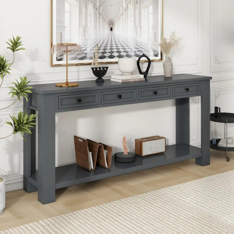 Console pour entrée, couloir, table de canapé avec tiroirs de rangement et étagère inférieure